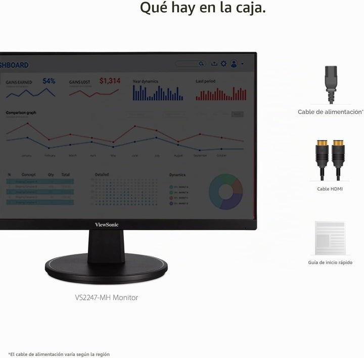 ViewSonic VS2247-MH Monitor de 22 pulgadas 1080p con 100Hz, FreeSyn...