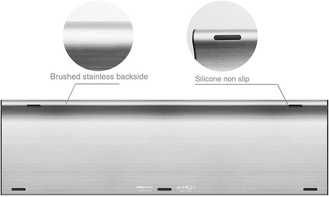 Arteck - Teclado inalámbrico de acero inoxidable ultra