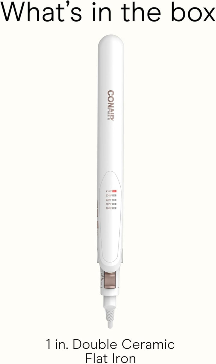 Conair Plancha plana de cerámica doble, plancha de pelo de 1 pulgad...