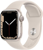 Apple Watch - Serie 7 con GPS y caja de aluminio Starlight de 1.77 pulgadas (45mm) con correa deportiva Starlight, tamaño regular