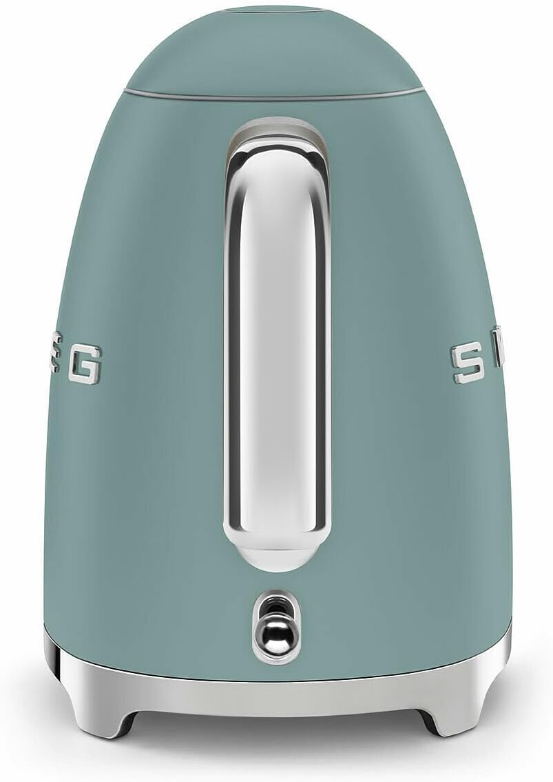 SMEG KLF03 - Hervidor eléctrico de 1,7 L (7 tazas), caldera de agua caliente retro para té y café, hervidor de cocción rápida, apagado automático, tapa abierta suave, base giratoria de 360°