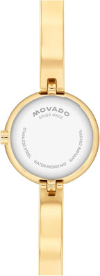 Movado Reloj de pulsera estilo museo para mujer, cuarzo suizo, caja de 0.827 in, pulsera clásica de acero inoxidable, regalo para ella