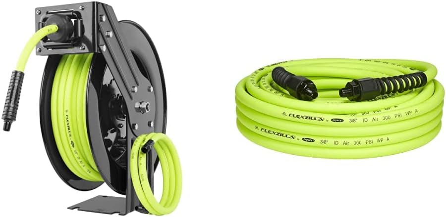 Flexzilla Carrete de manguera de aire retráctil de cara abierta, 3\...