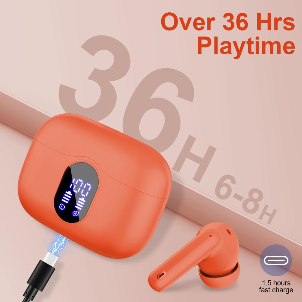 Auriculares inalámbricos, Auriculares Bluetooth 5.4 con graves esté...