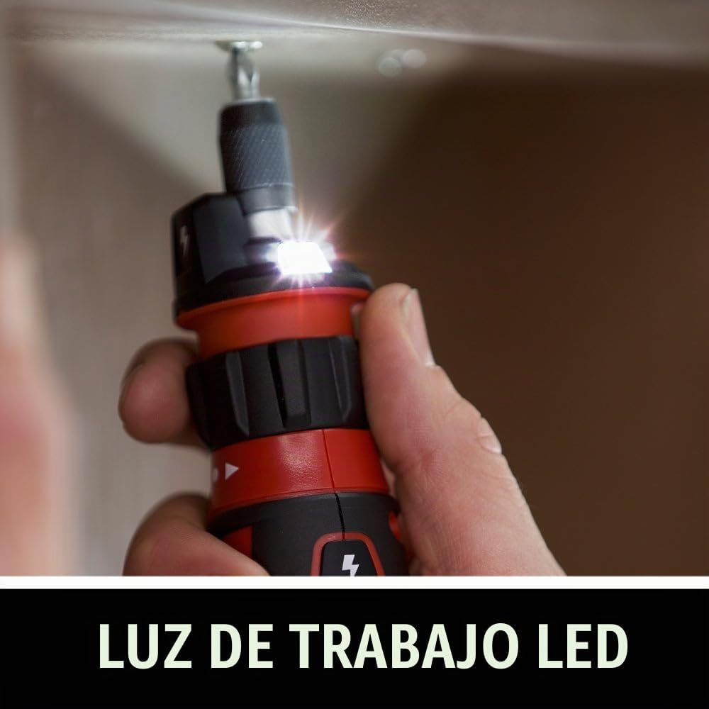 SKIL - Destornillador inalámbrico recargable de 4 V con tecnología de sensor de circuito, incluye 45 piezas, cable de carga USB, funda de transporte - SD561204