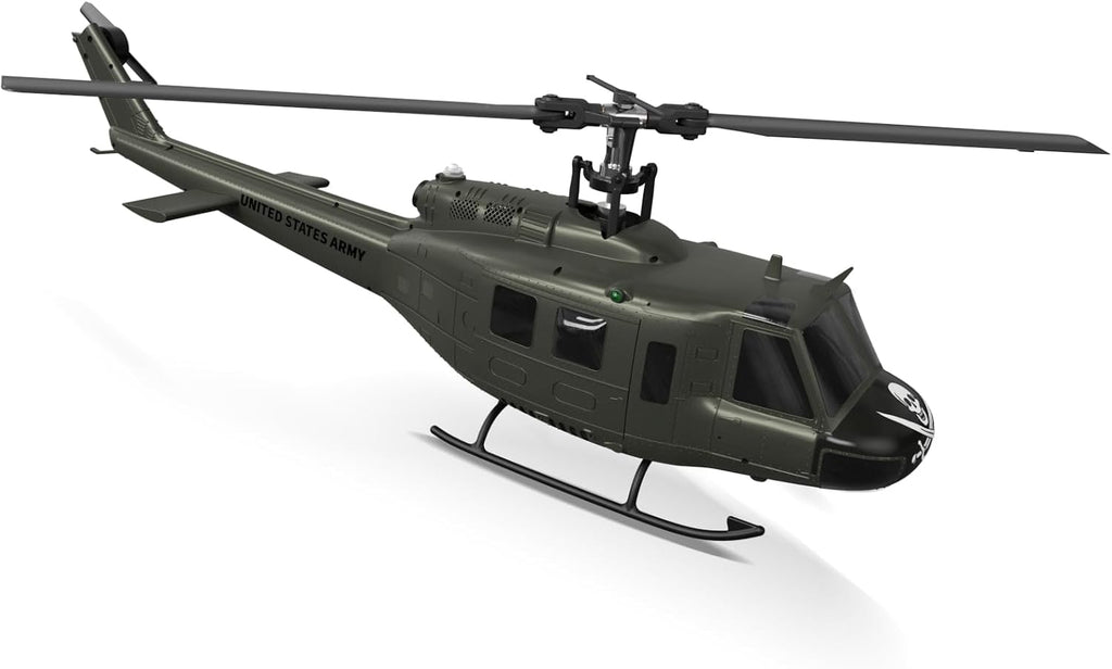 Helicóptero RC UH-1 - Helicóptero de control remoto coleccionable Huey con vuelo estacionario automático para adultos, principiantes, escala 1/27, 2 baterías