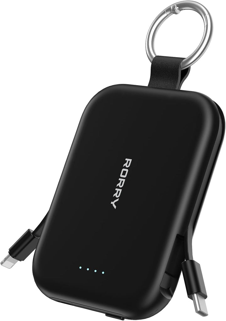 RORRY Cargador portátil, batería externa de 5000mAh con cables inco...