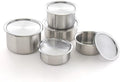 CaKE - 5 recipientes de acero inoxidable para almacenamiento de alimentos con tapas, juego de 5 recipientes para electrodomésticos de cocina, aptos para lavavajillas, Corea del Sur