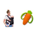Infantino Portabebés 4 en 1 con tapa para bebés de 8 a 32 libras y mordedores de silicona sin BPA para bebés de más de 0 meses