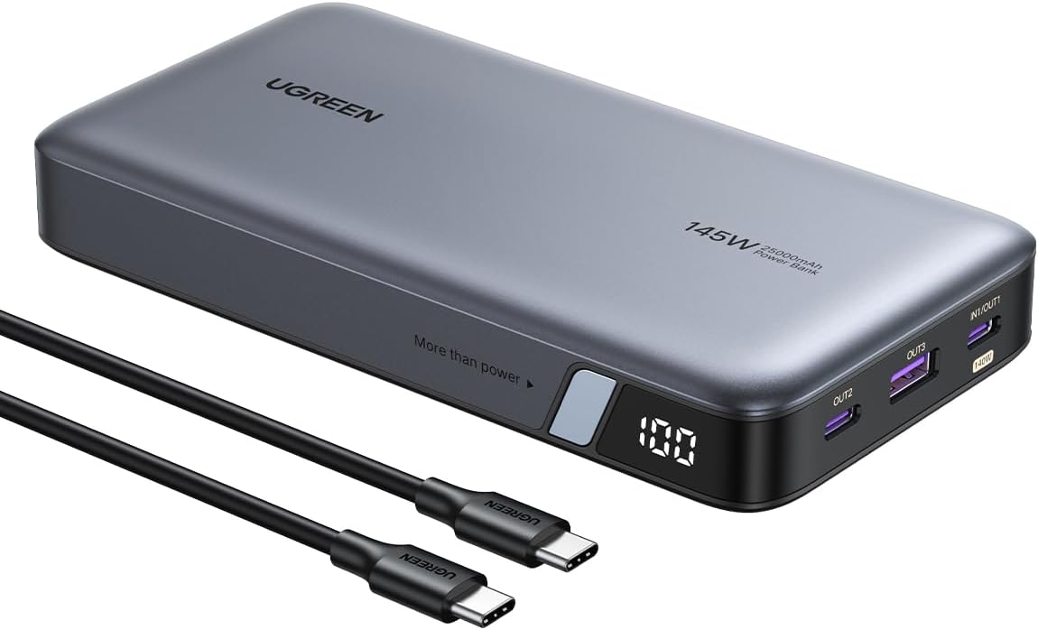 UGREEN Power Bank 25,000mAh 145W Cargador portátil para laptop, paq...