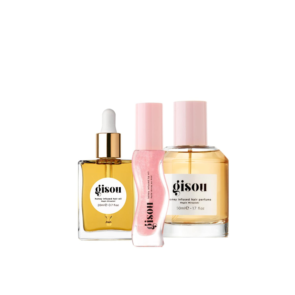 Gisou Honey Gloss Hydration Trio - Aceite para el cabello, aceite l...
