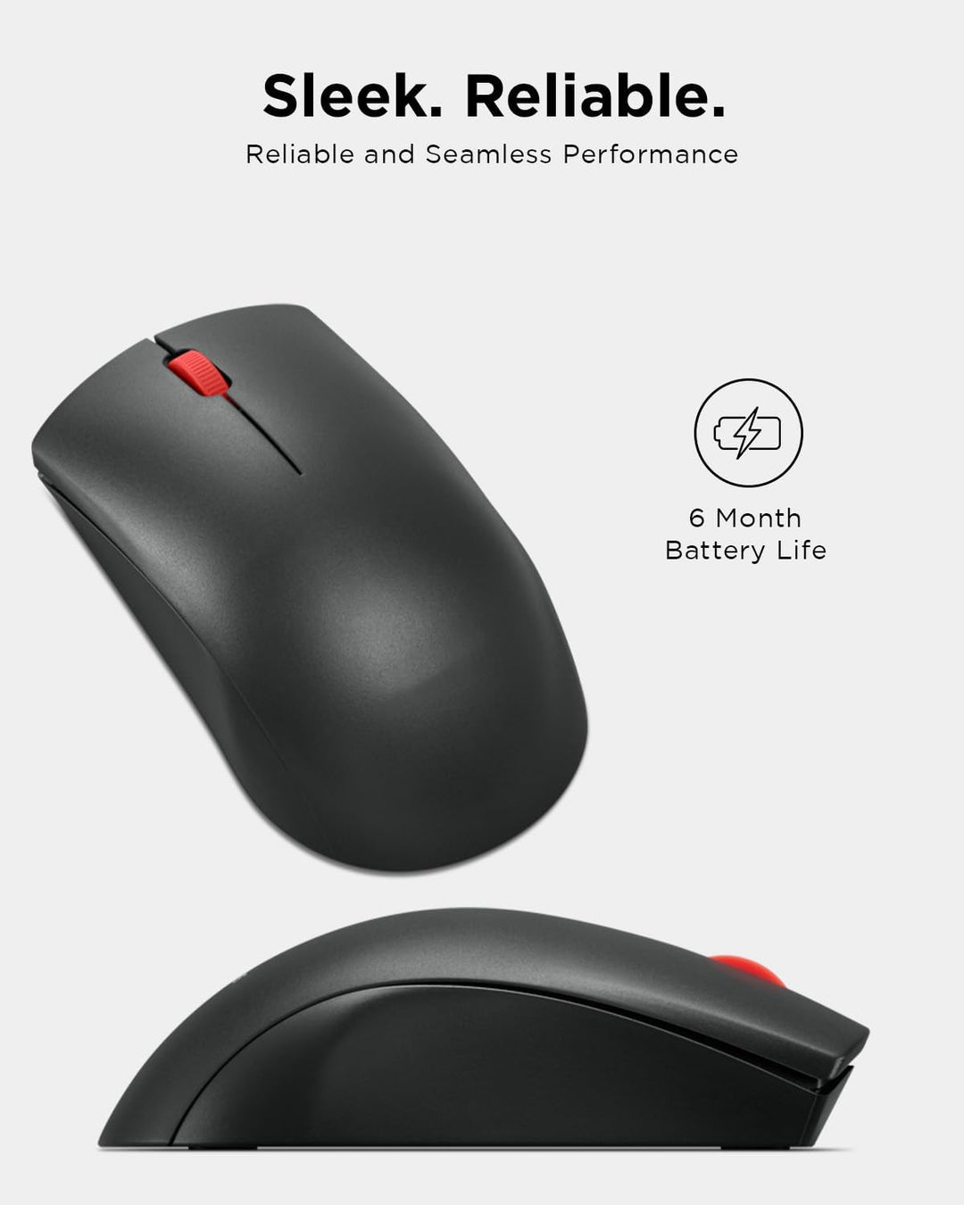 Lenovo Mouse inalámbrico (WL150) - Mouse ergonómico ambidiestro Nan...