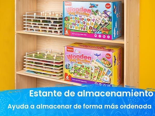SYNARRY Rompecabezas de madera para niños pequeños de 1 a