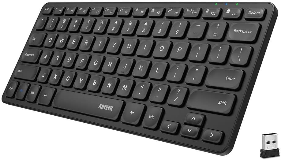 Arteck Teclado inalámbrico 2.4G Teclado inalámbrico ultra delgado y compacto con teclas