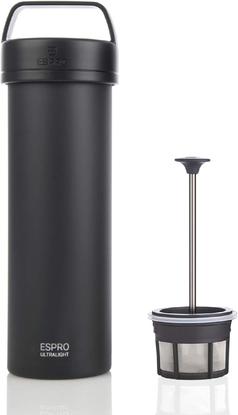 ESPRO Go P0 - Cafetera de prensa francesa aislada para viajes, 16 onzas, color negro