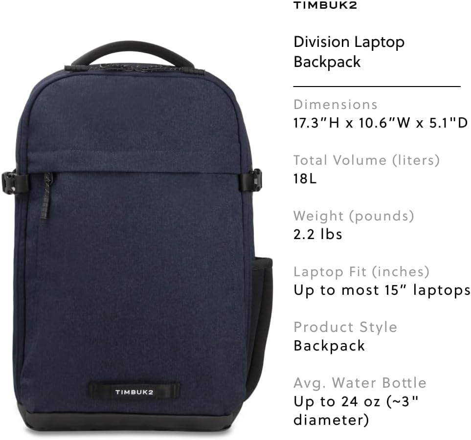 Timbuk2 Division Mochila para laptop Deluxe, Eco Nightfall