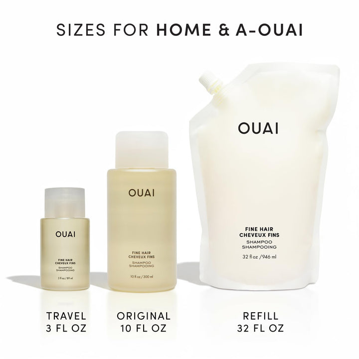OUAI Recambio de champú para cabello fino, champú voluminizador par...