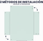 Pizarra blanca magnética de cristal de 36 x 24 pulgadas