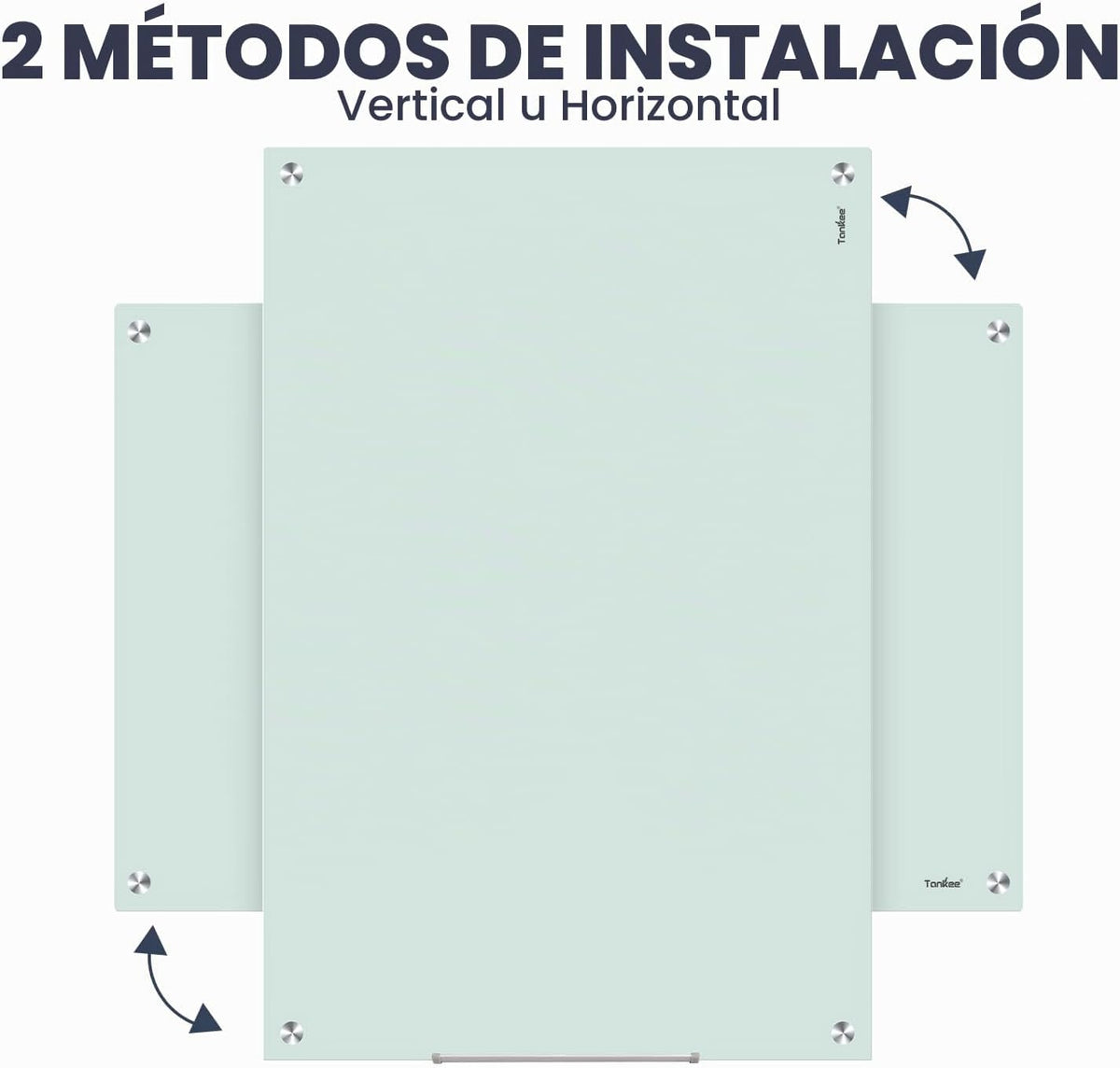Pizarra blanca magnética de cristal de 36 x 24 pulgadas