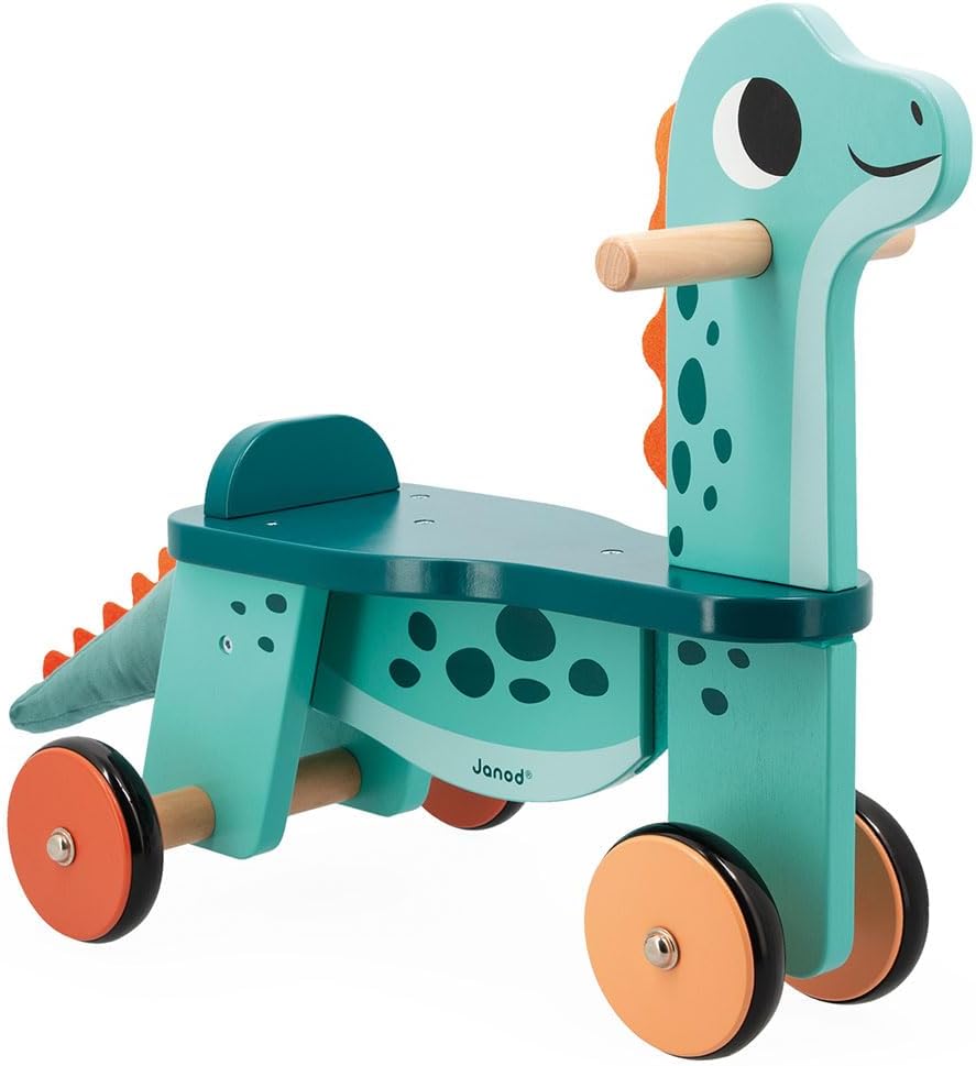 Janod - Dino - Juguete de dinosaurio de madera para niños - 18.5 pulgadas