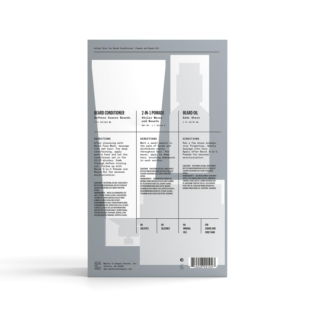 Kit de aseo de barba para hombres de Bevel - Incluye acondicionador...