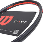 Wilson Clash 100 V3 - Raqueta de tenis de rendimiento para adultos, tamaño de agarre de 2-4 1/4 pulgadas, ensartada con Sensation 16 Natural en tensión de rango medio