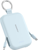 RORRY Cargador portátil, cargador portátil de 5000 mAh con cables i...