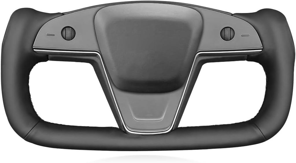 MEWANT - Funda cosida a mano para volante Yoke Tesla Model S 2021-2023 / Model X 2021-2023, accesorios para volante Yoke Tesla