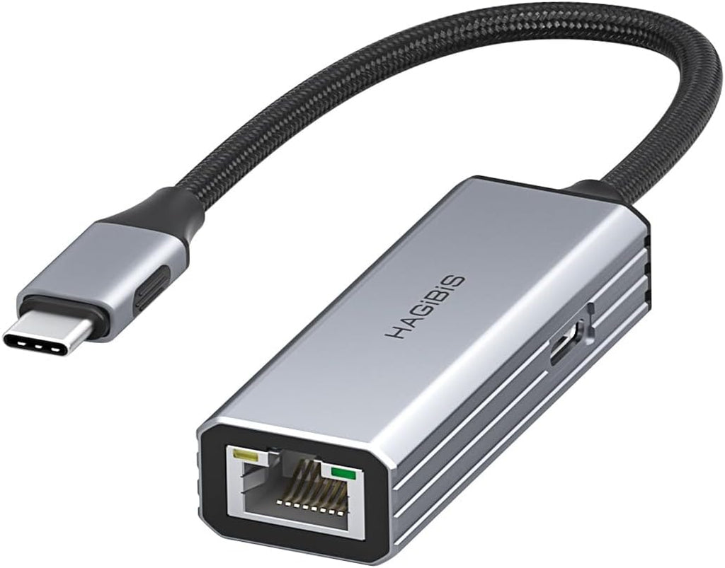 Hagibis Adaptador USB C a Ethernet, USB a red Gigabit RJ45 con PD de 100W