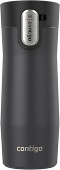 Contigo West Loop - Taza de viaje aislada de acero inoxidable 3.0, a prueba de fugas con tapa de sellado automático, 16 onzas, negro mate