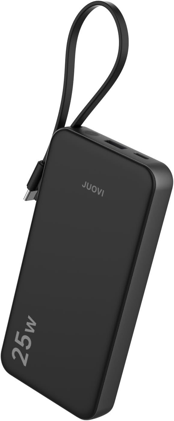 JUOVI Power Bank 25W 10000mAh Cargador portátil con cable incorpora...