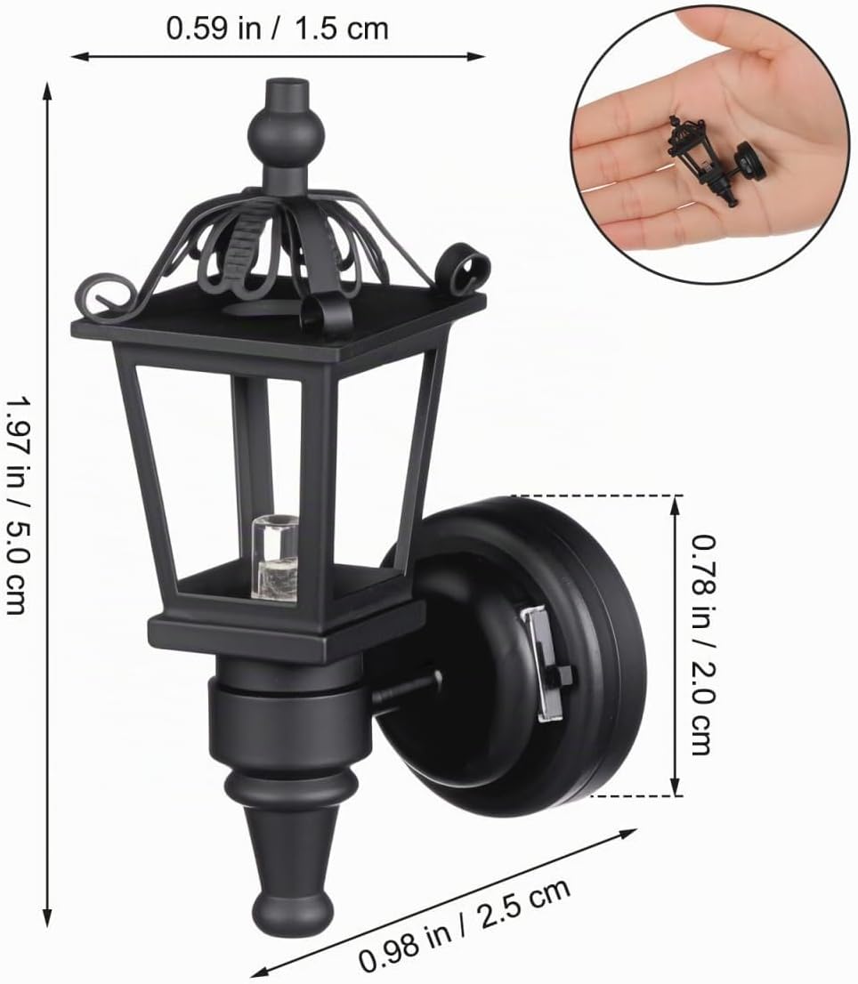Lámpara TOYANDONA Apliques de pared LED para casa de muñecas, 2 piezas, 1: 12, lámpara de pared de simulación, muebles en miniatura para casa de muñecas de bricolaje, sala de estar, mini lámpara de pared de