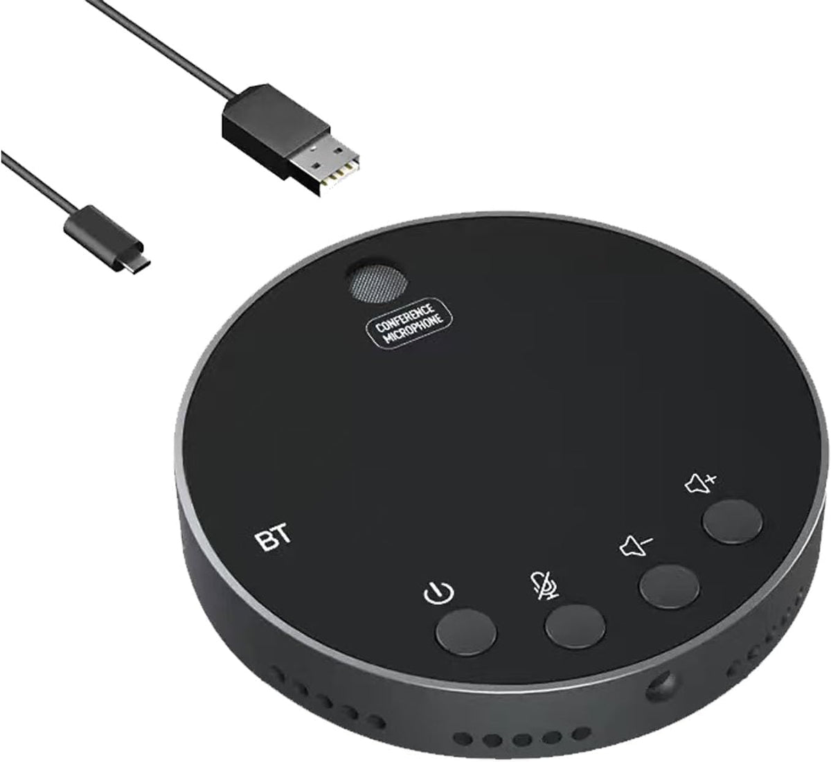 Altavoz de conferencia Bluetooth y micrófono, altavoz Bluetooth para sala de reuniones pequeña, altavoz de conferencia inalámbrico 360 ° con cancelación de ruido micrófonos para computadora