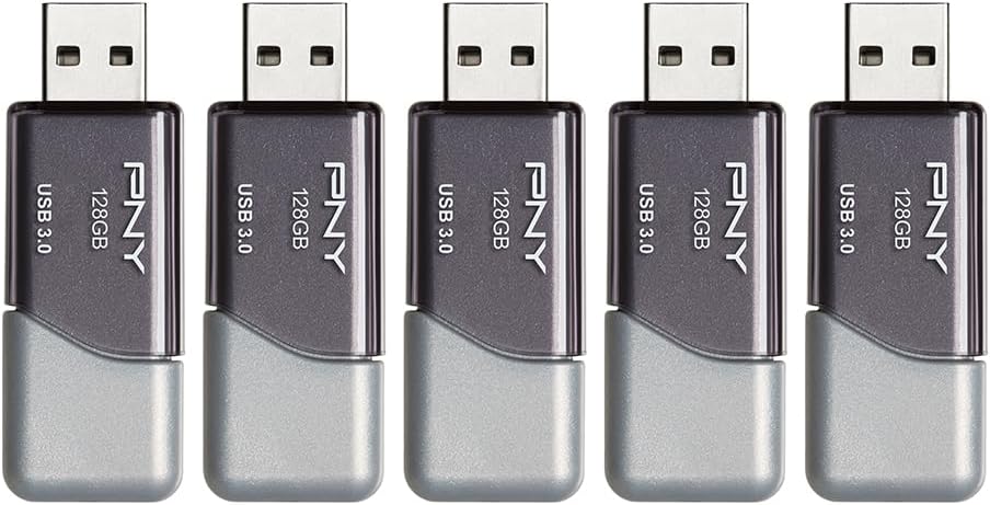 PNY Paquete de 5 unidades flash Turbo Attaché 3 USB 3.0 de 128 GB \...
