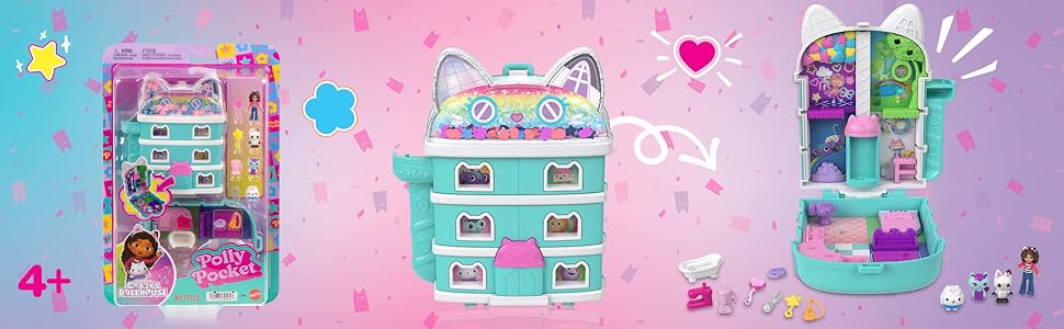 Polly Pocket x Gabbys Dollhouse Compacto Micro Muñecas y