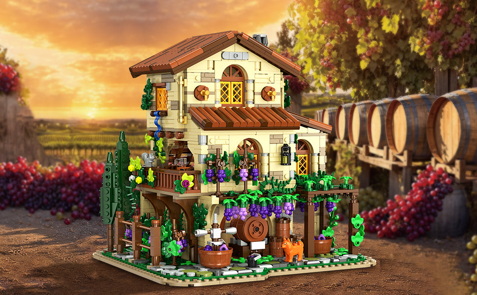 Winery Chateau - Juego de construcción de casa con luces