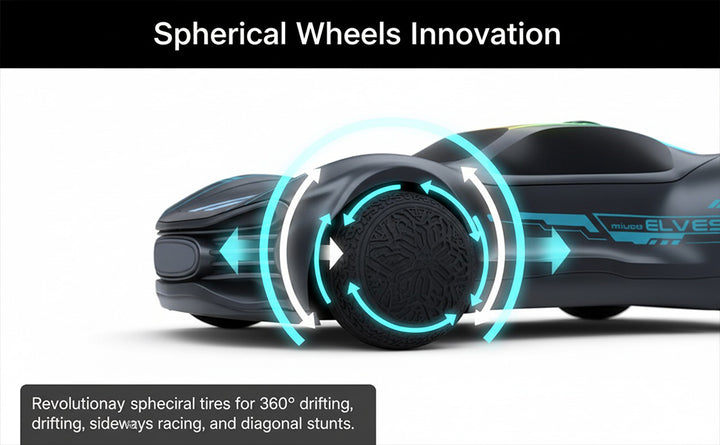 Coche de acrobacias a control remoto ruedas esféricas 12