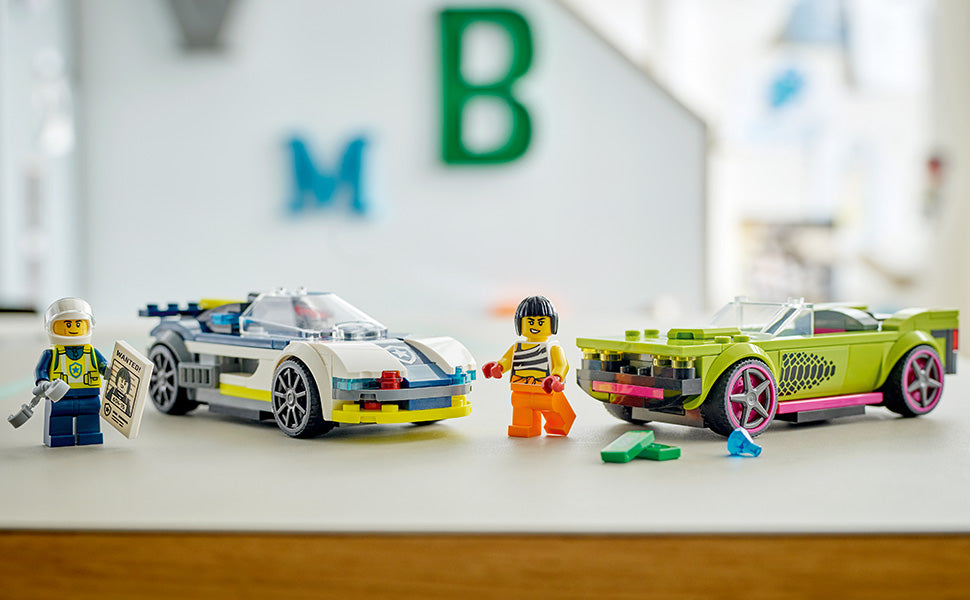 LEGO Coche de policía de la ciudad y persecución de autos