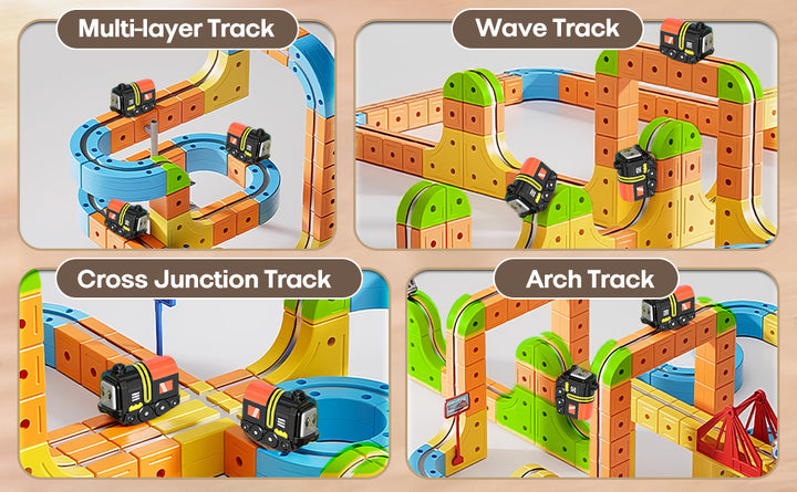 Juego de tren eléctrico  22 piezas flexible 3D que desafía