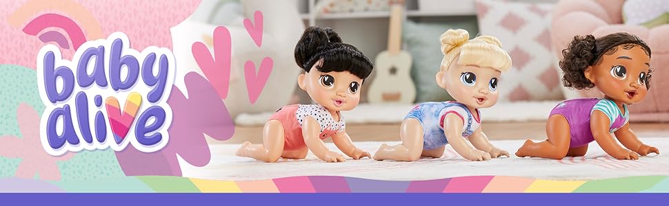 Baby Alive Crawl n Play Harper Hugs - Juego de muñecas