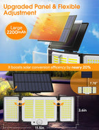 348 LED 3000LM Solar Motion Sensor Flood Lights, 2Pack