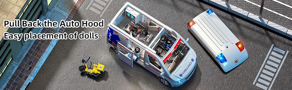 MSKOLER - Juego de ambulancia de juguete para niños de 3 a