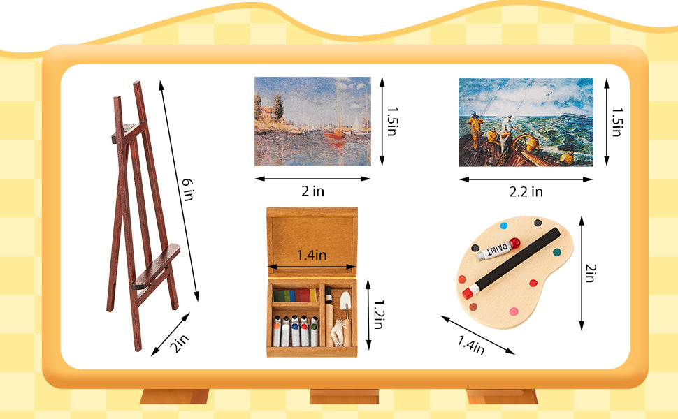 Skylety Juego de accesorios de pintura de casa de muñecas