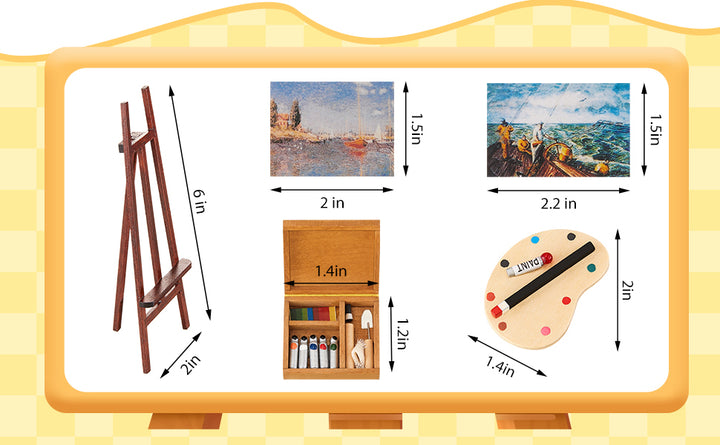 Skylety Juego de accesorios de pintura de casa de muñecas