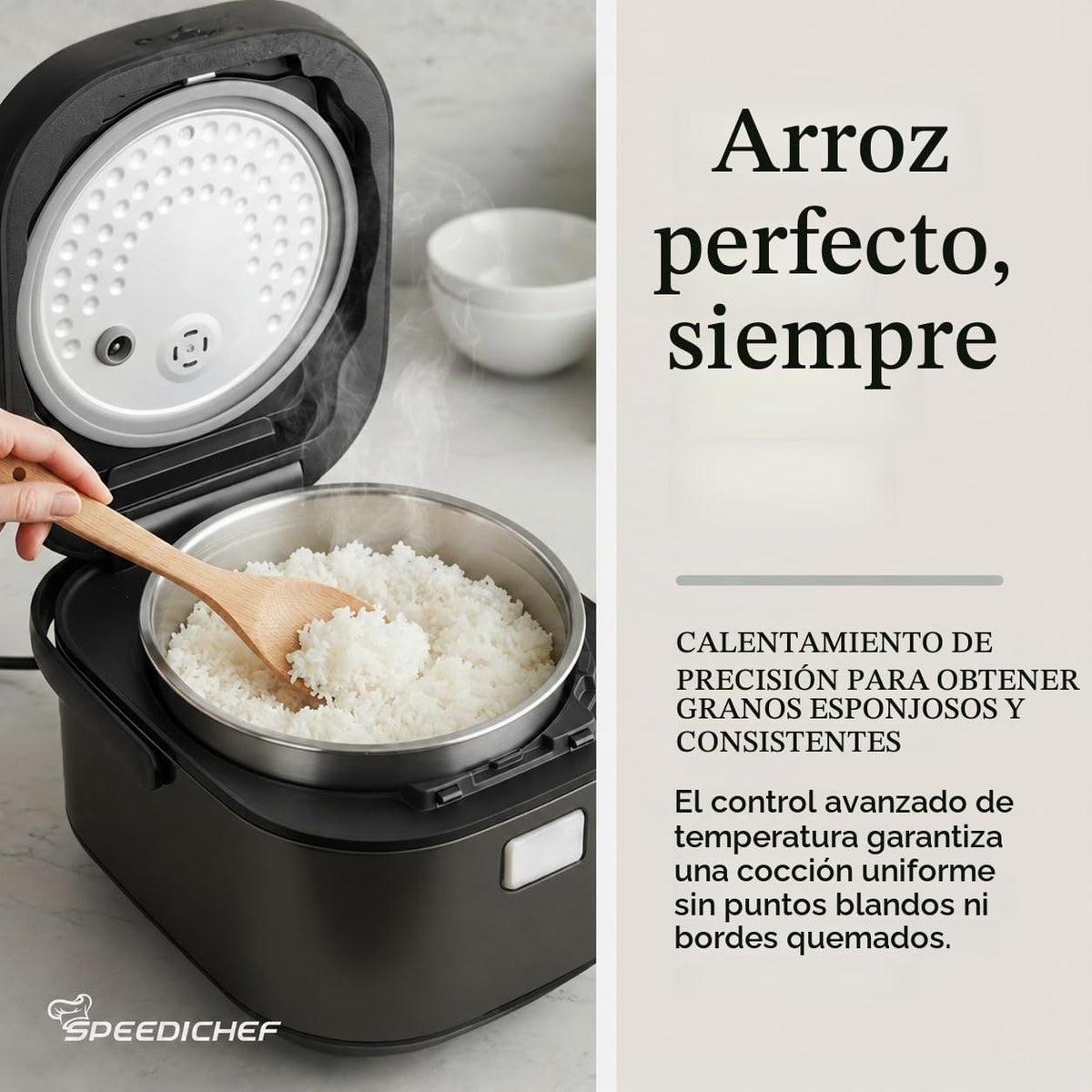 Olla arrocera y vaporera baja en azúcar para 10 tazas