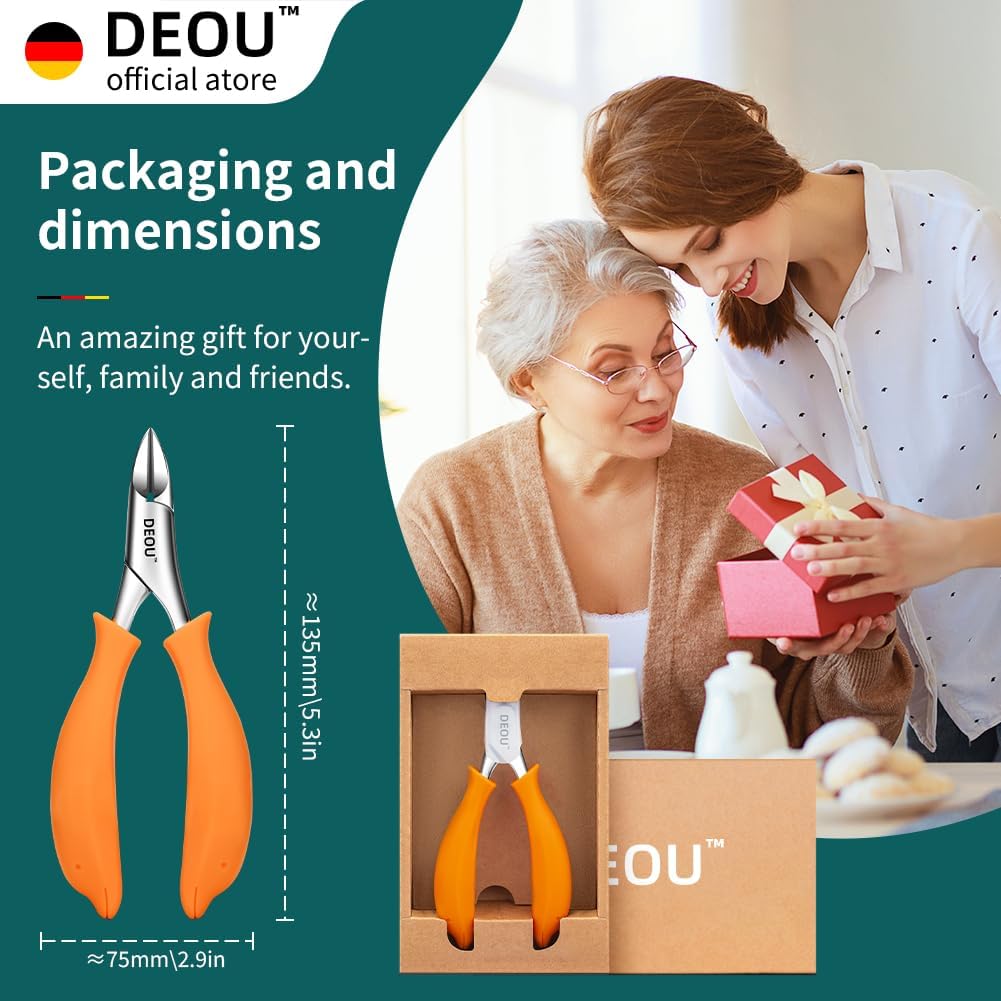 DEOU Cortaúñas de podólogo para uñas encarnadas, herramientas para...