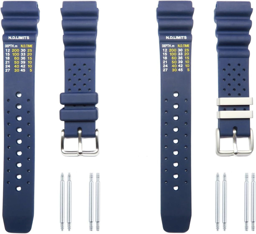 Correa de reloj de goma azul oscuro de 0.787 in compatible con muchos relojes Citizen Aqualand Promaster BN0151-09L, BN0151-17L Buceo