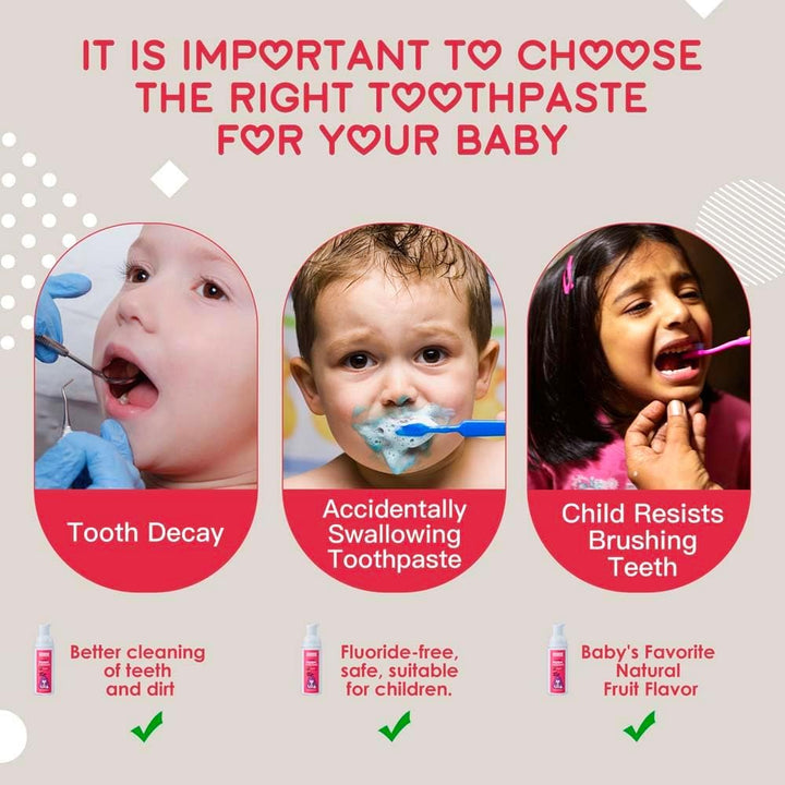 NOHOO Pasta de dientes de espuma sin flúor para niños, sabor a frut...