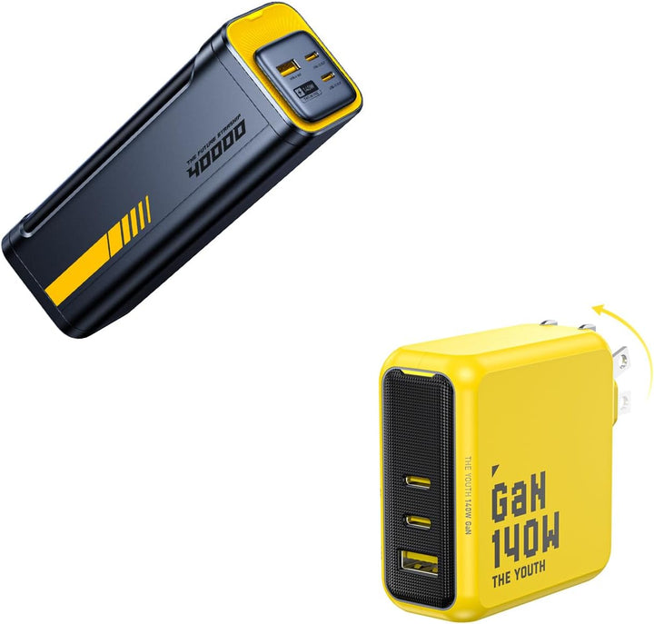 AOHI Cargador USB C de 140 W GaN+140 W PD3.1 portátil Power Bank 40...
