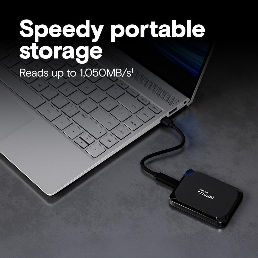Crucial X9 SSD portátil de 4 TB, hasta 1050 MB\/s, USB 3.2 USB-C, u...